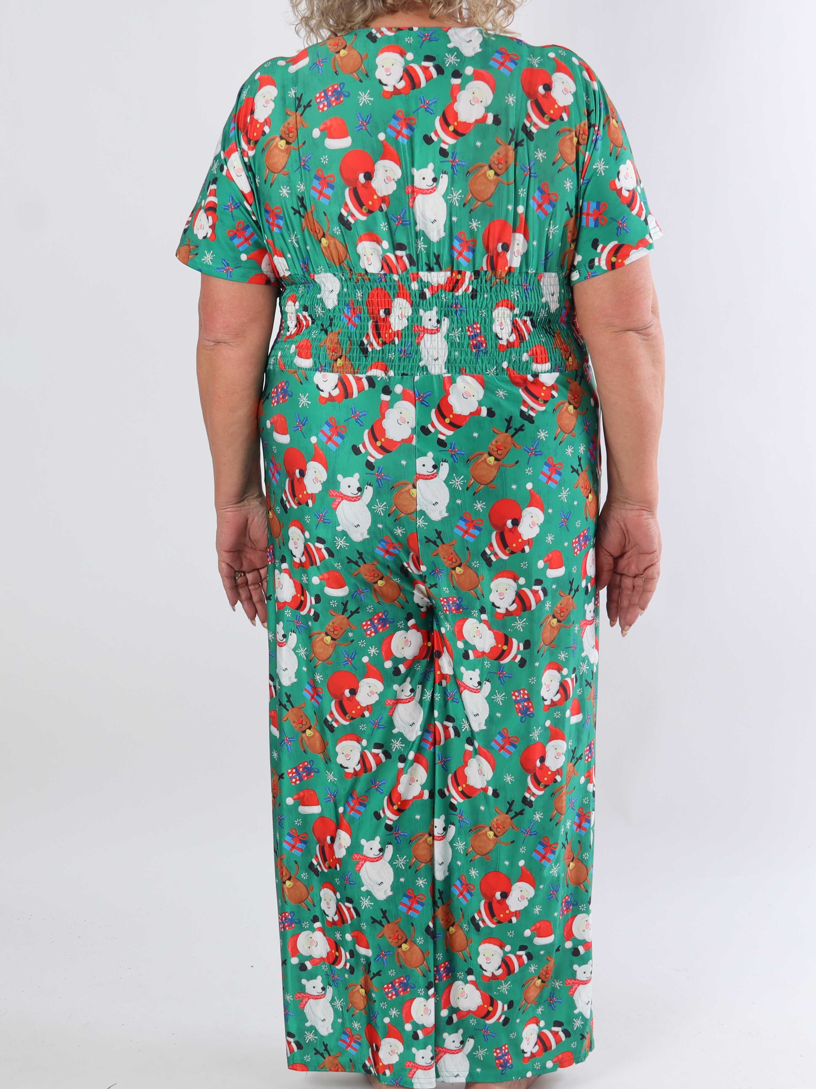 Pams Christmas Jumpsuit - Elastisk jumpsuit i plusstorlek med julmotiv